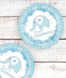 Blue Elephant Christening Party Supplies | Balloons | Decorations | Pack